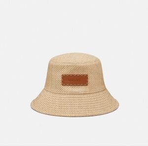 Versace Unisex Beige Raffia Bucket Hat. NWT